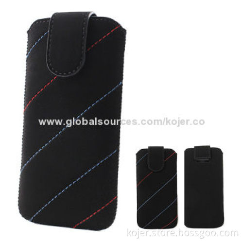 Leather Cases for iPhone 5, Made of Velvet/Retractable Pull-tab, Various Colors Available